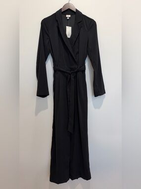 NWT A New Day Black Long Sleeve Belted Jumpsuit XS but can fit a S